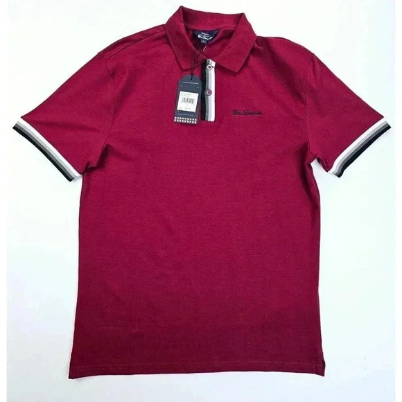 Ben Sherman Size Small Men's Sonoma Red Embroidered Chest Logo S/S Polo NWT - Picture 1 of 10